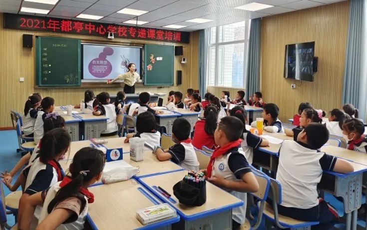榨木小學(xué)、都亭一小的師生通過“專遞課堂”上美術(shù)課.jpg